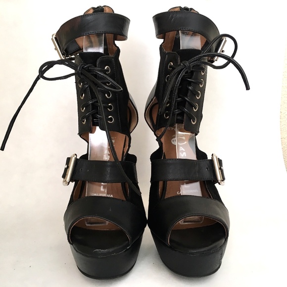 Jeffrey Campbell Ibiza Last Black Retro Platform 8 - Picture 3 of 7